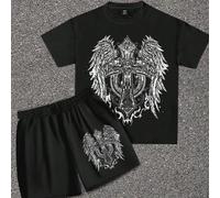 Shein Cruz, Ángeles, Alas, Colección de estilo gótico para niños, Básico de todos los días, Niños felices, Colores pastel para niños, Bikercore, Viaje famil