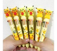 Shein Cuaderno con gráfico del Pikachu de dibujos animados Pokémon y set de 10 bolígrafos retráctiles de colores, regalos de papelería de alta calidad para