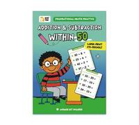 Shein Cuaderno de 64 páginas de Suma y Resta dentro de 50 para niños, 1er grado, 2do grado, matemáticas elementales, suma y resta de tres números, con calco