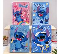 Shein Cuaderno de anillas A5 de 21cm/8in con páginas de color de Stitch, regalo de Navidad, útiles escolares de Disney