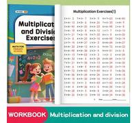 Shein Cuaderno de ejercicios de aritmética de 48 páginas, enseñanza para padres, cuaderno de ejercicios de multiplicación y división, cuaderno de ejercicios