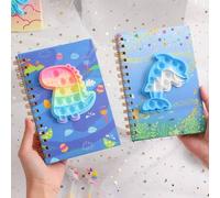 Shein Cuaderno de notas de bobina de estudiante de dibujos animados con 80 páginas, diseño, libro de memorandos para aliviar el estrés, regalos de vuelta a