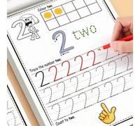 Shein Cuaderno de práctica de caligrafía de 32 páginas, aprendiendo a escribir los números del 0 al 30, libro de práctica para niños/preescolar