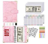 Shein Cuaderno de presupuesto con sobre con cremallera A6, cuaderno de ahorros, cuaderno de gestión financiera, cuaderno de desafío de ahorros (con sobre),