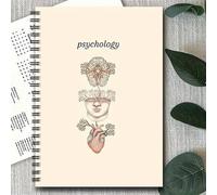 Shein Cuaderno de Psicología con Encuadernación en Espiral - Diario de Neurociencia con Diagramas del Cerebro Etiquetados, Libro de Psicología con Encuadern