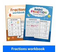 Shein Cuaderno de trabajo de fracciones matemáticas, materiales de aprendizaje de matemáticas, ayudas de aprendizaje de fracciones matemáticas, cuaderno de