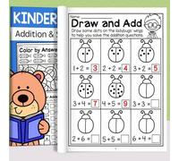 Shein Cuaderno de trabajo de matemáticas de 32 páginas, incluye suma, resta, trazado de números, adecuado para educación en el hogar o enseñanza en el aula,