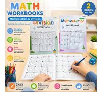 Shein Cuaderno de trabajo de matemáticas de 32 páginas, libro de ejercicios de división larga y multiplicación de 2 dígitos, cuaderno de trabajo de aritméti