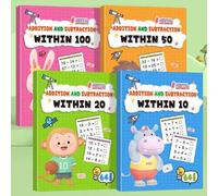 Shein Cuaderno de trabajo de matemáticas de 64 páginas para niños, adecuado para niños de 4 a 8 años: libro de práctica de suma y resta para cálculos dentro