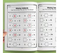 Shein Cuaderno de trabajo interactivo de matemáticas de 32 páginas, adecuado para jóvenes - Ejercicios de suma y resta, crucigramas, habilidades de aprendiz