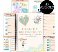 Shein Cuaderno de trabajo sobre relaciones saludables y no saludables para adolescentes - Guía sobre ansiedad, depresión y salud emocional, perfecto para as