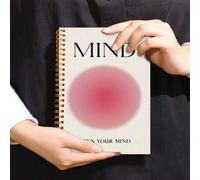 Shein Cuaderno espiral inspiracional de estilo preppy con aura rosa de 5.5x8.3 pulgadas, "Abre tu mente", para suministros escolares, oficina y hogar, perfe