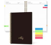 Shein Cuaderno espiral sin fecha A5 - 108 páginas Planificador diario y semanal de primavera, notas de reunión, diario personal, plan de estudios, diseño mi