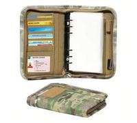 Shein Cuaderno táctico de bolsillo para exteriores, tamaño A5, recargable y desmontable. Funda protectora de tela Oxford impermeable, carpeta con cremallera