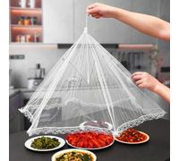 Shein Cubierta de alimentos plegable grande, red anti-moscas para cocina, camping al aire libre, protector de alimentos, cubierta de verduras para el hogar,