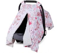 Shein Cubierta de asiento de carro para bebés, cubierta de asiento de carro de Minky con abertura tipo "Peekaboo" para lactancia materna de mamá, mantas de