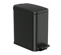 Shein Cubo de Baño, Papelera Baño, Cubo Basura Pequeño de 10/5 L con Tapa, Cubo de Inodoro con Pedal, Delgada para Espacios Pequeños, Acero, Cierre Suave, N