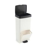 Shein Cubo de basura o reciclaje, 70L, VERTICAL, en 2 Compartimentos, Papelera para residuos, 76cm de altura, fácil gestión, Blanco y Negro. Envío gratis y
