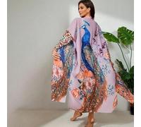 Shein Cubre con estilo retro y talla grande, de largo medio tipo kimono, para protección solar en la playa sobre trajes de baño y bikini