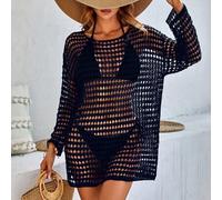 Shein Cubrecuerpo tejido transparente y calado para la playa y vacaciones