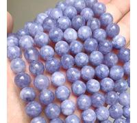 Shein Cuentas Redondas Sueltas De Piedra Natural De Calcedonia Azul, Ángel De Aguamarina Y Jade Para Hacer Joyas, Accesorios De Pulsera Diy De 15''