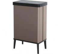 Shein CURVER Verto - Cubo de basura 54 L, 43,5x 26,5x 68,7cm, grifo a presión, diseño elegante, fácil de montar, apto para reciclaje, color gris perla--