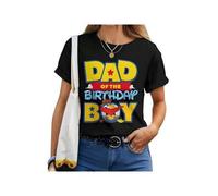 Shein Dad And Mom Of The Birthday Boy Toy Family Party Decorations Women T-Shirt _ Seseable CA220g Women's Cotton T-Shirt, Thick And Soft Round Neck T-Shirt