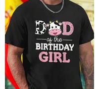 Shein DAD of the BIRTHDAY GIRL Camiseta Hombre Regalo Divertido para Papá Fiesta Cumpleaños Original Moderna Ropa Familiar Oferta Especial Diseño Exclusivo
