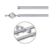 Shein DalinaTextil Barra Forja Dobles Extensible de Cortinas con terminales Bola de trenzas ,Diámetro 19mm ,Barra Cortinas con Soportes y Anillos de Plást