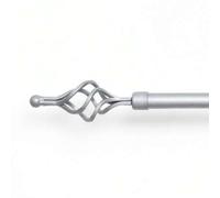 Shein DalinaTextil Barra Forja Extensible de Cortinas con terminales Giradas Plateado ,Barra Cortinas con Soportes y Anillos de Plásticos para Salón o Dorm