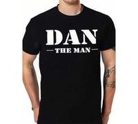 Shein Dan The Man Name Gift Apparel T-Shirt Men's casual T-shirt 100% cotton, men's gift, Dad, husband, Grandpa, S-XXXL, black Tee For Adult, Men, Women, Te