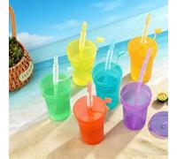 Shein [ de Inventario con Pérdidas](Últimos 15 artículos, agotados y retirados de los estantes) 1/6 piezas Vasos de plástico reutilizables de 380ml/13oz con