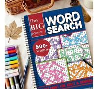 Shein ¡De vuelta a la escuela! Libro de rompecabezas de búsqueda de palabras, encuadernación de espiral doble de 22 páginas, adecuado para adultos y persona