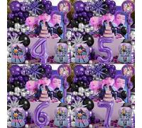 Shein Decoración de globos con arco estilo K-Pop, decoración de fiesta temática, globos para fiesta de cumpleaños de niña disco cool, globos de látex, globo