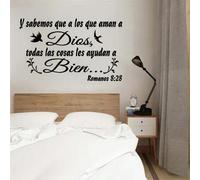 Shein Decoración de Pegatina de Pared en Español, "Sabemos que todas las cosas cooperan para bien a los que aman a Dios, a los que son llamados según su pro