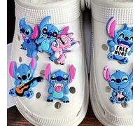 Shein Decoraciones de encanto de zapato del personaje de dibujos animados Stitch, al por mayor, material de PVC