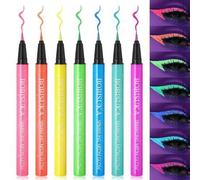 Shein Delineador de ojos con purpurina UV, 7 colores, neón, colorido, resistente al agua, de larga duración, líquido, para conciertos de rock, fiestas, grad