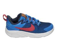 Shein Deportiva Nike Star Runner 4 Infantil - Zapatilla Azul con Detalles en Rojo para Niño - Sneaker con Cierre de Cordones - Estilo Casual - Cómodas - Par