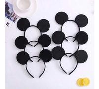Shein Diadema con orejas de Minnie Mouse de Disney con moño rojo - Accesorio para el cabello con tema de dibujos animados adorable, de nailon, lavar a mano