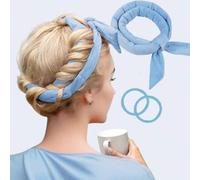 Shein Diadema con rizador sin calor, cinta rizadora sin calor con coletero, rodillos para dormir con rizos, rodillos de onda suave natural DIY para peinado,
