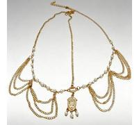 Shein Diadema de estilo bohemio con cadena de metal redonda y colgante de cristal. Este es un accesorio hermoso. Adecuado para que las niñas lo usen en fies