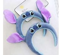 Shein Diadema decorativa de peluche del adorable personaje de dibujos animados Stitch de Disney - Aro para el cabello antideslizante para el lavado de la ca