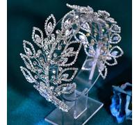 Shein Diadema nupcial hecha a mano con rama simétrica de cristal, accesorios para el cabello de dama de honor y boda