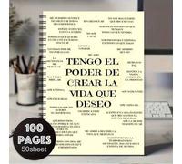 Shein Diario de afirmaciones en español con frases en español - Planificador/diario en español A5, cuaderno portátil para el aprendizaje del idioma español,