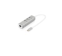 Shein Digitus Concentrador USB 2.0 de 3 puertos y adaptador LAN Fast Ethernet con conexión Type-C™