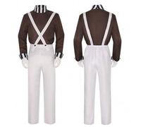 Shein Disfraz de fantasía de Oompa Loompa con top y pantalones de camuflaje de chocolate, disponible en stock para fiesta de adultos en Halloween