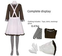 Shein Disfraz de Oompa Loompa de chocolate en stock, vestido de fiesta para adultos, bloqueo de color para Halloween