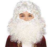 Shein Disfraz de Papá Noel Infantil con Peluca y Barba para Niños y Niñas, Disfraz Navideño Completo, Disfraz de Santa Claus con Accesorios Realistas, Ideal