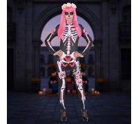Shein Disfraz Skelita Catrina Rosie para Adultos, Disfraz Elegante y Auténtico con Temática de Día de los Muertos, Diseño Tradicional Mexicano con Detalles