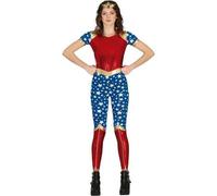 Shein Disfraz Wonder Woman para Niñas y Juveniles, Fantasía de Héroe Mítico, Traje con Diseño Patriótico, Disponible en Múltiples Tallas para Celebraciones